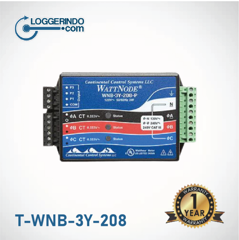 WattNode 208/240 VAC 1,2, or 3 Phase Wye kWh Transducer Sensor – T-WNB-3Y-208
