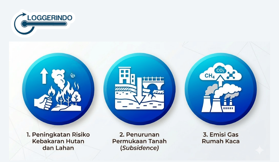 dampak ketinggian air pada lahan gambut - LOGGERINDP