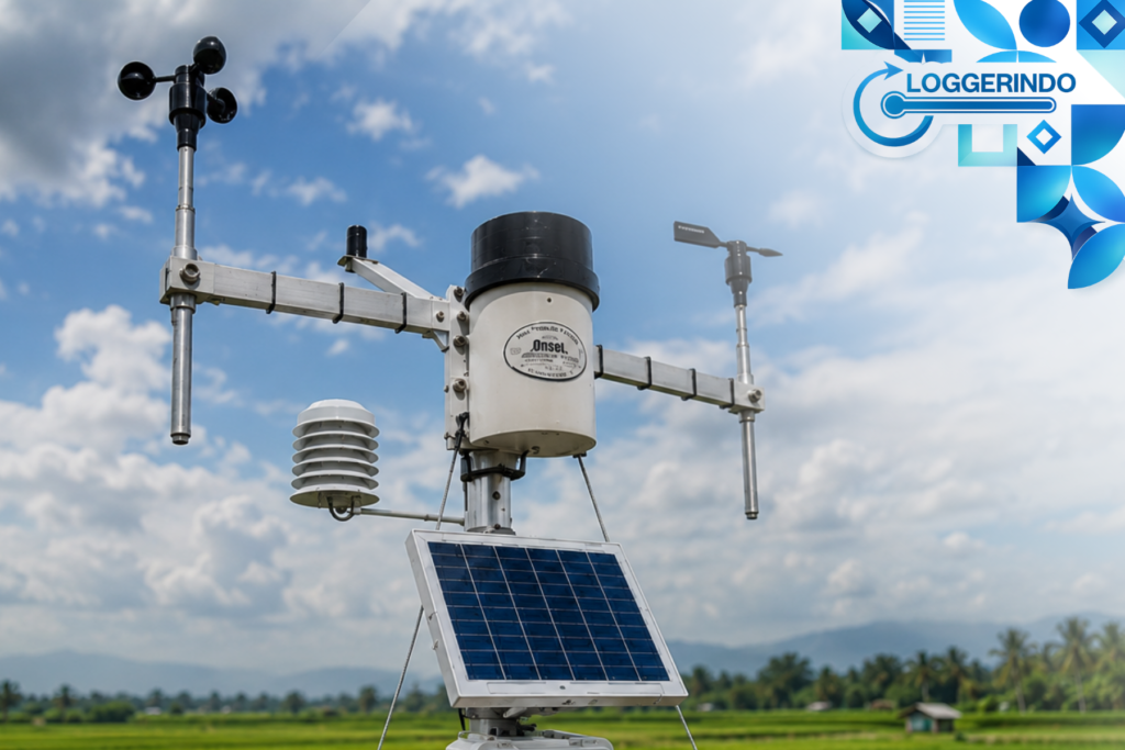 Automatic rain gauge tenaga surya